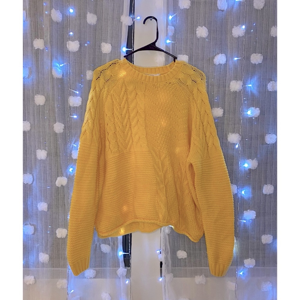 Bright Yellow Knit Sweater
